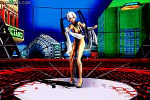 beautiful cute whore dances naked with exposed pussy in anime