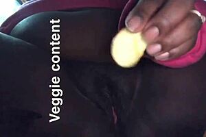 Fruit makes my wet pussy even wetter during masturbation!