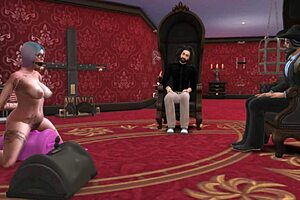 Interview at the club with dancing and toys