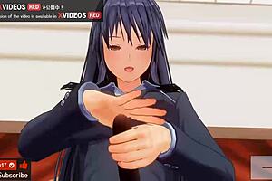 In this uncensored Japanese hentai anime, she gives a handjob and blowjob, best with earphones for ASMR