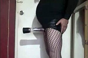 Bisexual crossdresser uses a pump to make him bigger part 4