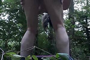 Slave's Intense Outdoor Forest Session on August 14, 2023