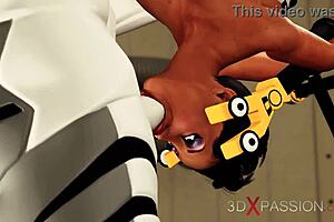 Ebony beauty endures extreme restraints and hard fucking