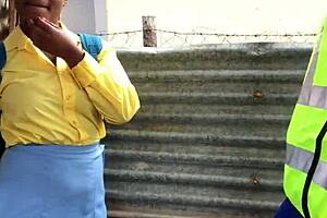 Night guard fucks student for quickie cumshot