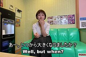 G-cup short hair busty girl first titty fuck and masturbation?