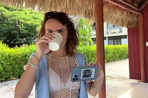 Strip game beer pong with big tits babe!