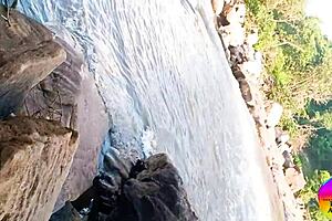 Being fucked in the river by my lover publicly