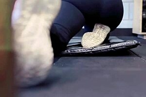 Training in my gym, I got soaking wet, dripping down my legs in public.