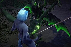 I watch the kinky dragon and tanuki having sex in the park, with sissy crossdressing.