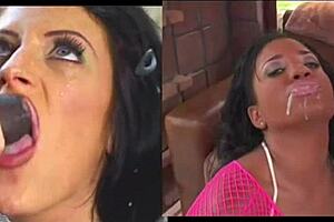 Pretty Girl Receives Messy Facial Cumshot After Intense Cock Sucking.