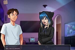 What happens when a girl with small tits meets a monster cock in Summertime Saga?