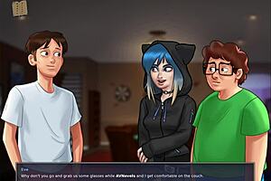 What happens when a girl with small tits meets a monster cock in Summertime Saga?