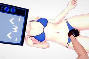 Tv Woman Strips Bikini, Overcome By Urge To Fuck On Bed In Cartoon Parody