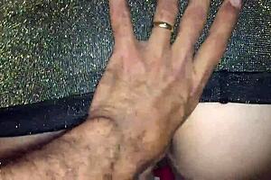 French amateur in shiny golden dress, satin lingerie, deepthroat and doggystyle POV! What a wild 2001 clip!