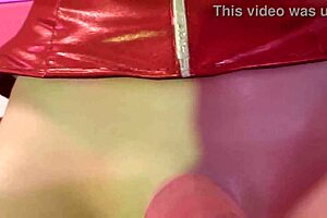 Christmas POV futa delivers blowjob and doggystyle fucking with big cock