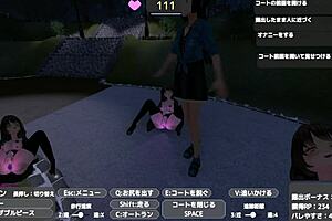 Sereka sneaks out in a naked coat for outdoor exposure