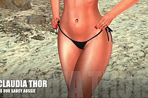 Saucy Aussie Cartoon Girl Takes Big Black Cock on Beach