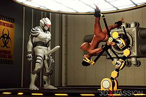 Extreme Sex In Restraints Big Tits Beauty Likes To Be Fucked Hard In 3d Bdsm Black Pussy Hairless