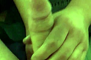 Hey, my girlfriend's giving my big hard cock a rub while we try prostate play for the first time