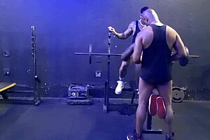 Gym Sex Training with Cum Facials!