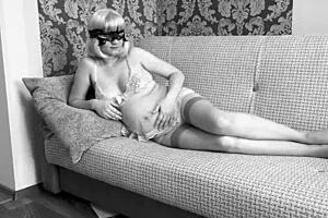 Pregnant milf and her mature girlfriend engage in amateur foreplay, touching pregnant belly and pussy.