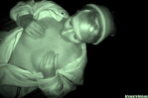 Horny Teen Girl Masturbates Herself Outside In Night