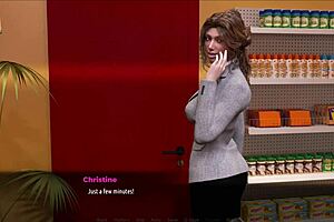 cute teen in fashion business outfit plays 3d game with anime style!