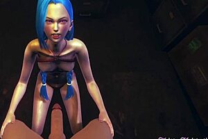 league of legends hentai 3d - jinx blowjob with pov uncensored