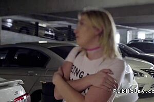 The dude made the blonde laugh before pounding her hard, with gagging and choking on his monster cock