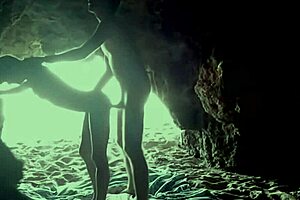 Hidden Inside The Cave At The Beach With A Flexible Couple.