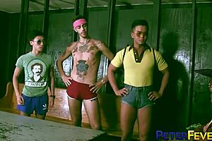 Peterfever China Gold and FX Rios in Wild Gay Group Action