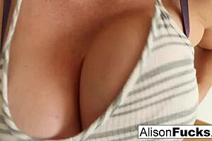 Hey, Alison Tyler chats with you while teasing her body