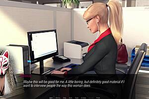 Jessica Oneil asks, 'Want to see this blonde MILF's hard news in the office game?' Episode 4