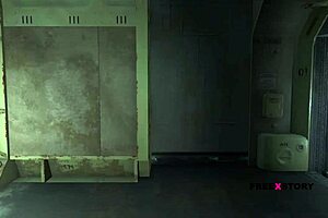 in fallout 4, this gay sex scene unfolds with a nude girl involved, blowing and sucking cock