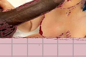 drawing of a milf giving blowjob to a dark big dick in hentai style for you