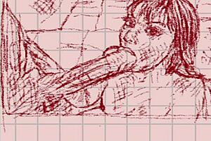 drawing of a milf giving blowjob to a dark big dick in hentai style for you