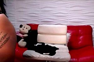 Hot Mixed Girl Reaches Orgasm with Dildo and Vibrator on Webcam