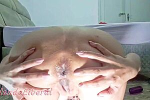 Pretty Amateur Plays With Gaping Pussy