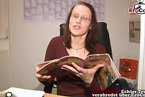 German lesbian neighbors hook up with a stranger at casting session