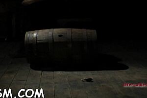 The hot brunette maid slaves away while masturbating with toys.