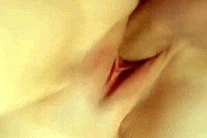 Shaved babe cums on monster cock