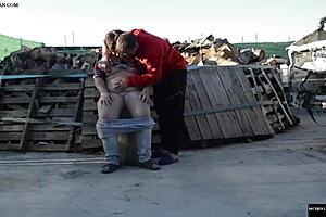 Fuck Her Ass on a Log Outdoors!