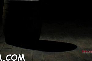 The hot brunette maid slaves away while masturbating with toys.