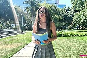 briella marquez petite teen gets bent over blowjob and pussy fucking