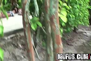 Alexis Grace Teases Boyfriend with Public Park Blowjob