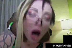 I feel black bull rome major mega deepthroat and ride my big black cock with hot tattooed chloe cartier