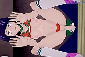 Tsuyu Asui, Kyoka Jiro, and Izuku Midoriya in Wild My Hero Academia Hentai Action