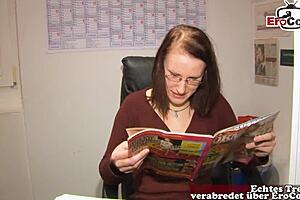 German lesbian neighbors hook up with a stranger at casting session