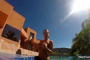 I messed up staring at abigail mac's big tits and ass in the pool nude