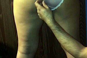 i admire that beautiful latina wife's ass while eating and slapping it hard